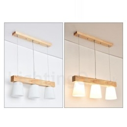 3 Light Modern kortárs fa függőlámpa