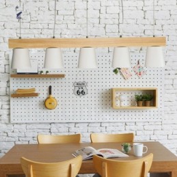 5 Light Modern kortárs fa függőlámpa