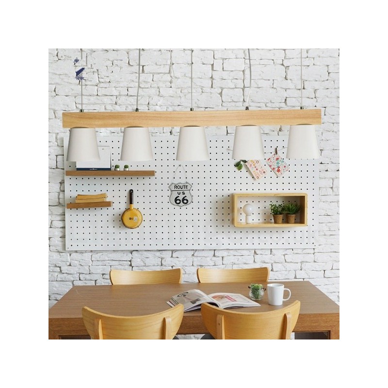 5 Light Modern kortárs fa függőlámpa