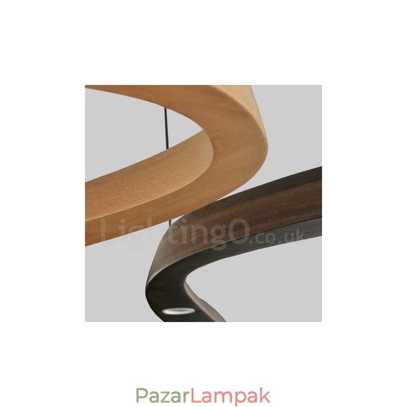 Modern kortárs fa 3 fényű függőlámpa