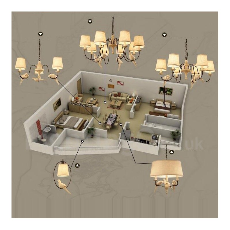 3 Light Rusztikus Lodge Vintage függőlámpa