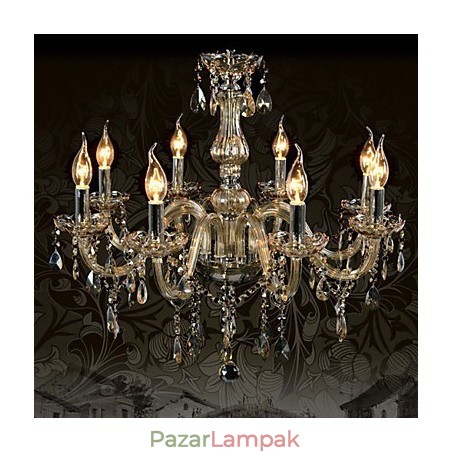 8 Lights Luxus kristálycsillár konyak színű K9 kristálycsillár 8 Lights Luxus kristálycsillár konyak színű K9 kristálycsillár