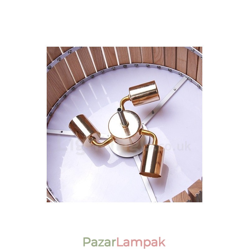 Modern, kortárs fa dob függőlámpa