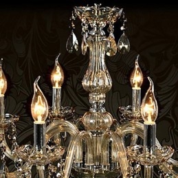8 Lights Luxus kristálycsillár konyak színű K9 kristálycsillár