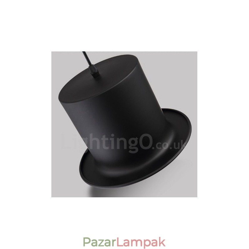Fekete fém sapka Shape 1 Light Retro Vintage függőlámpa