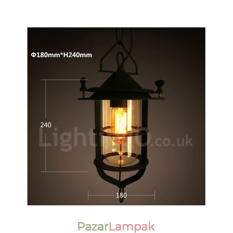 Retro Vintage fém 1 könnyű függőlámpa