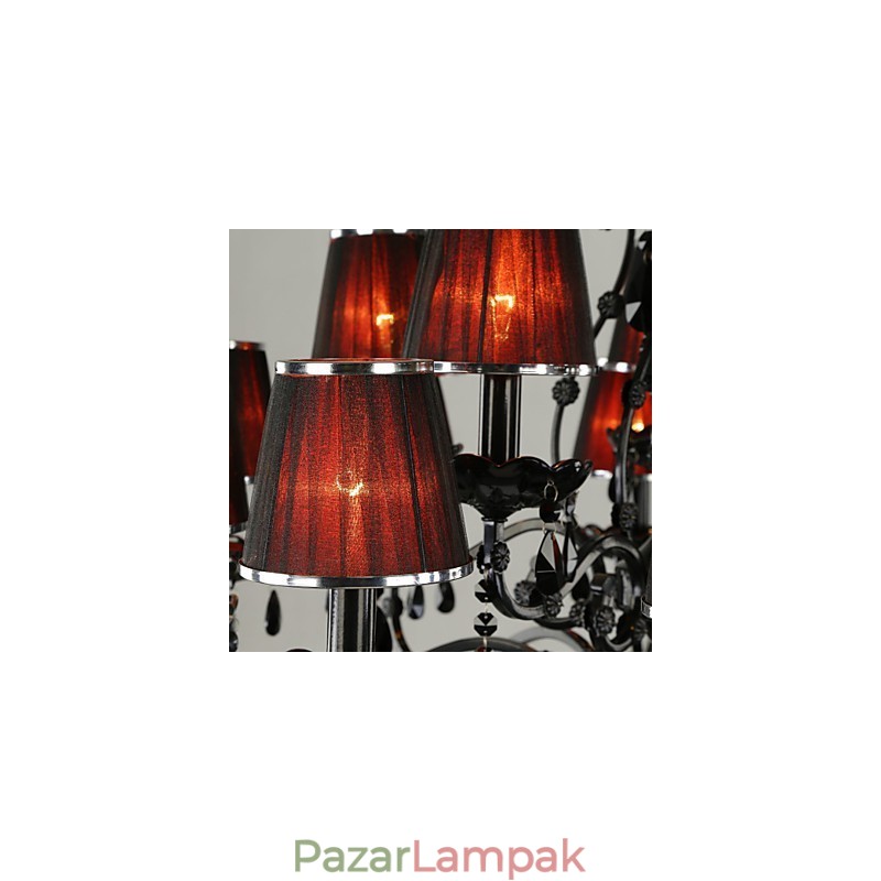 Csillár Crystal Modern Contemporary Crystal 15 Világos piros