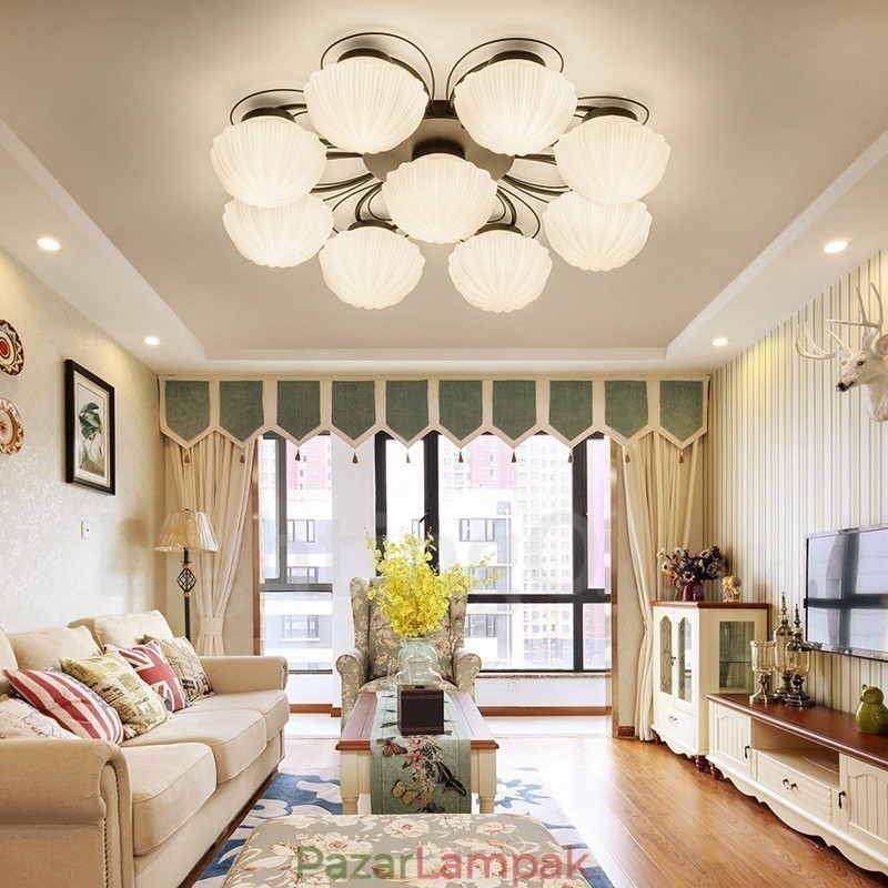 9 Világos rusztikus Lodge integrált csillár