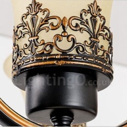 6 Világos rusztikus Lodge integrált fém csillár