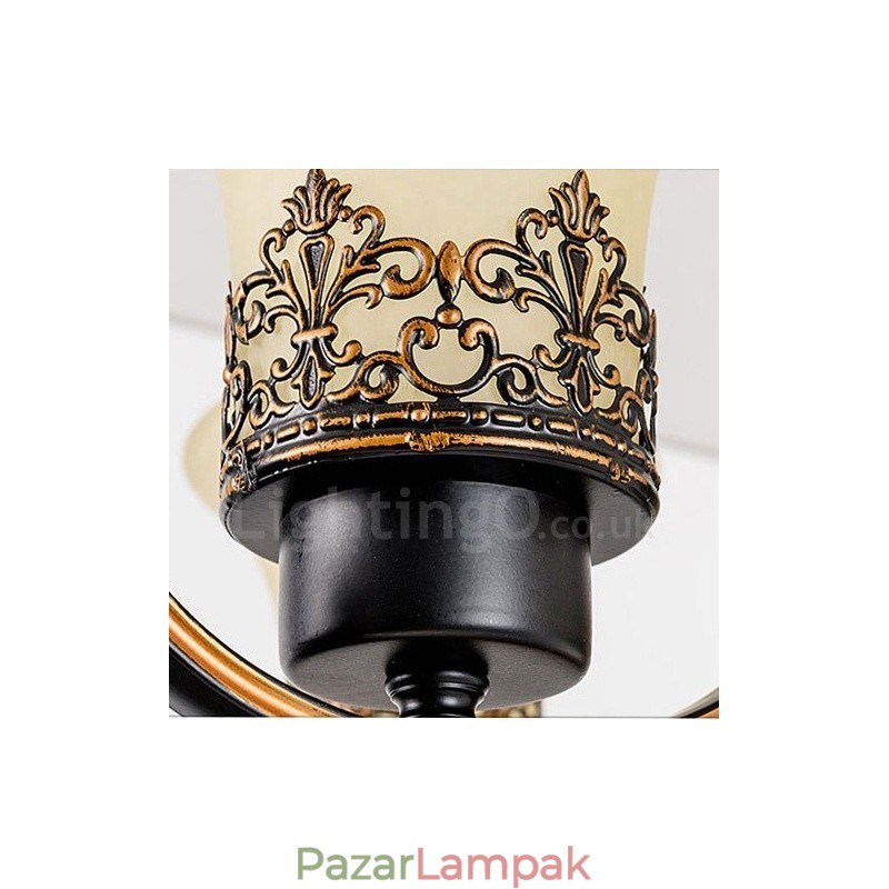 6 Világos rusztikus Lodge integrált fém csillár