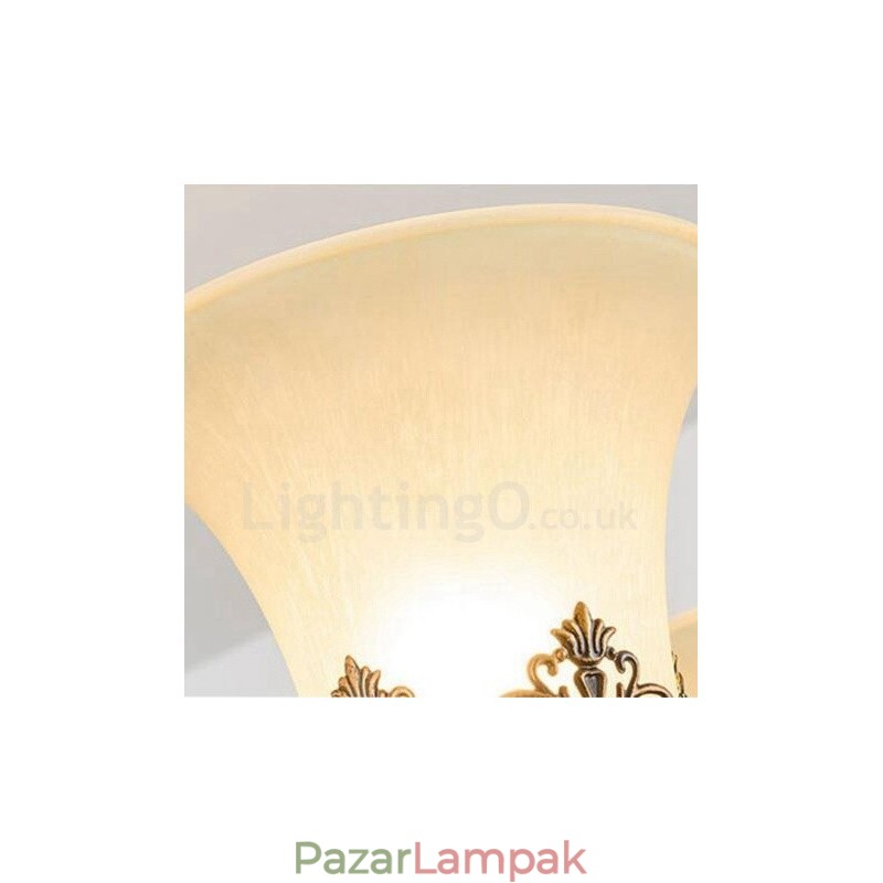 6 Világos rusztikus Lodge integrált fém csillár