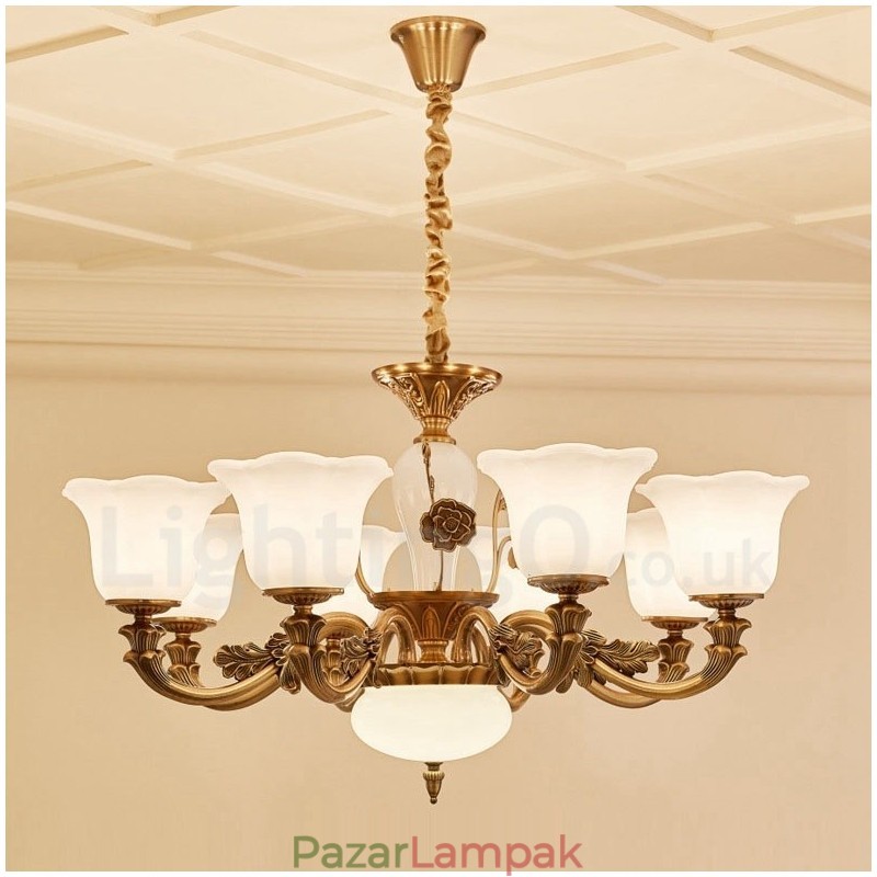 8 Light Traditional Classic integrált fém luxuscsillár