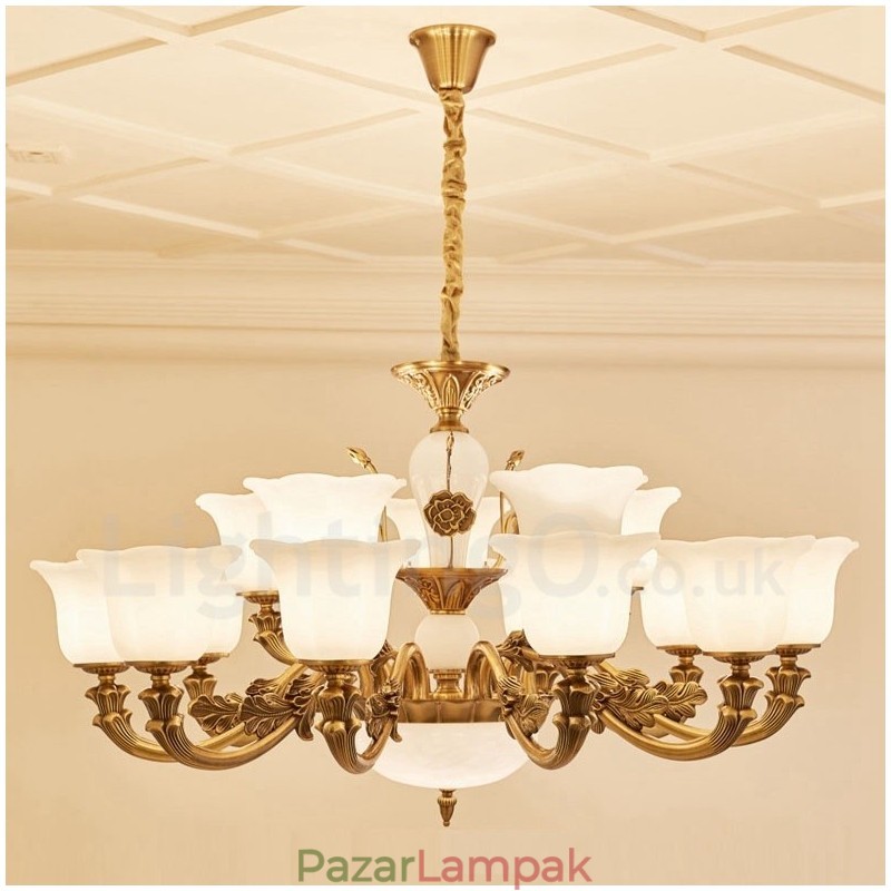 15 Light Traditional Classic integrált fém luxuscsillár