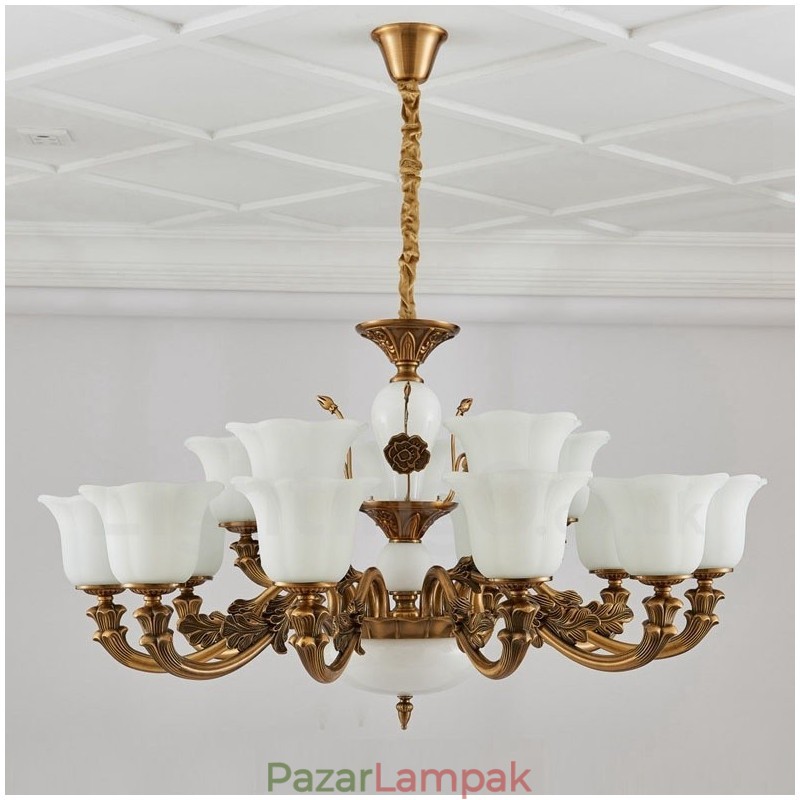 15 Light Traditional Classic integrált fém luxuscsillár
