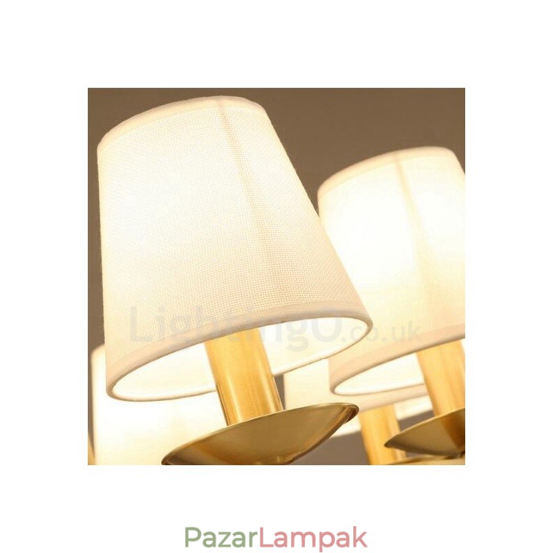 6 Világos rusztikus Lodge integrált fém réz csillár