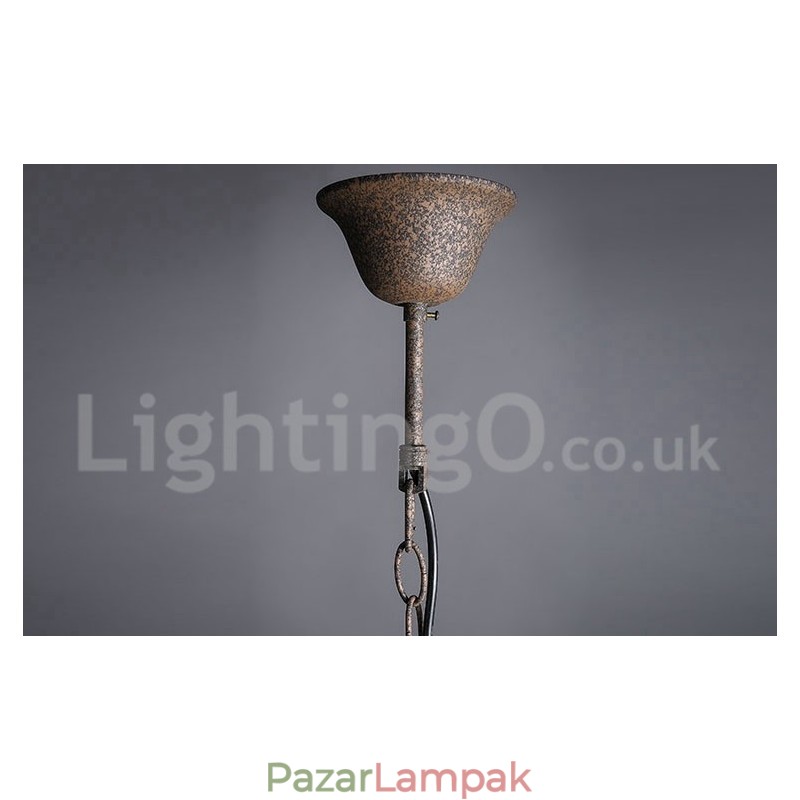 Átmérő 60cm 80cm Vintage kristályfestés fémcsillár rozsdás színű függőlámpa