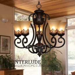 5 Világos rusztikus Lodge integrált fém csillár