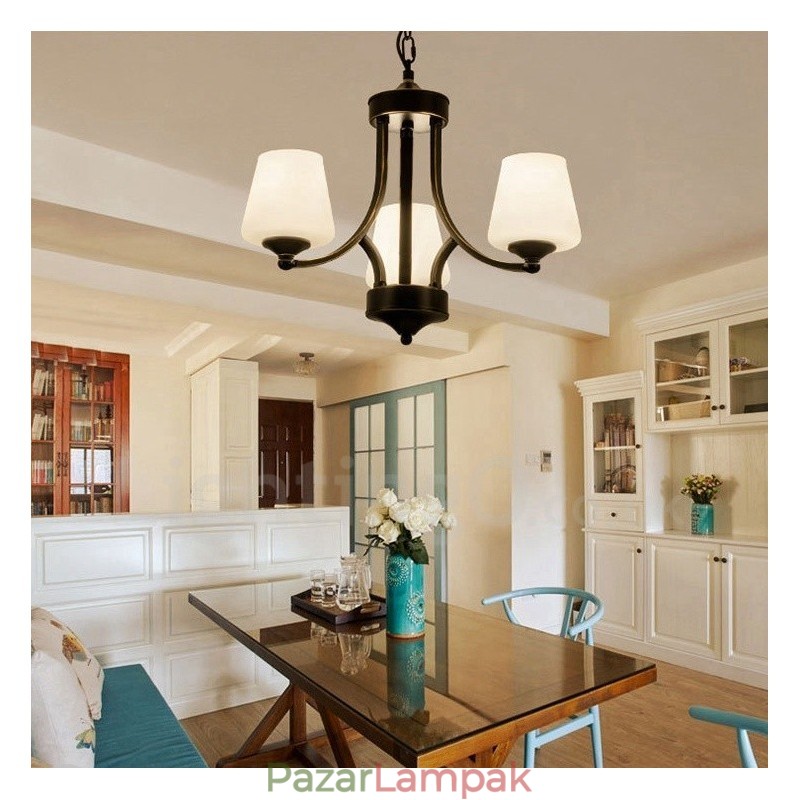 3 Világos rusztikus Lodge integrált fém csillár