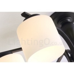 5 Light Country integrált fém csillár üvegernyővel