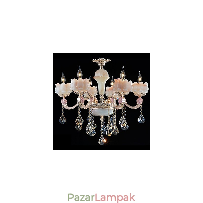 Európai stílusú cinkötvözet kristályfüggő lámpák és természetes jade