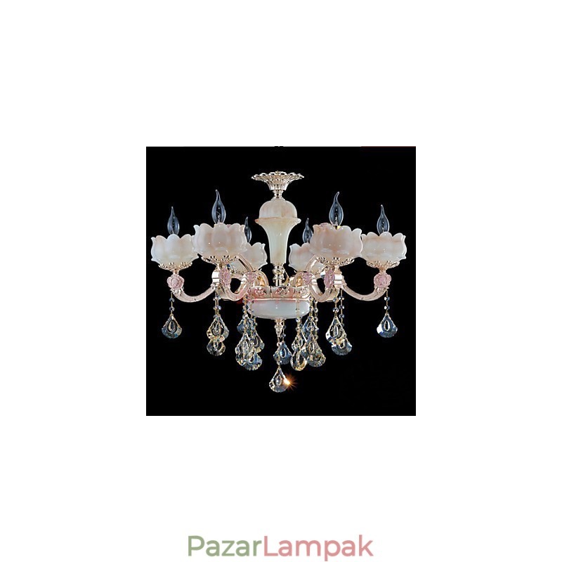 Európai stílusú cinkötvözet kristályfüggő lámpák és természetes jade