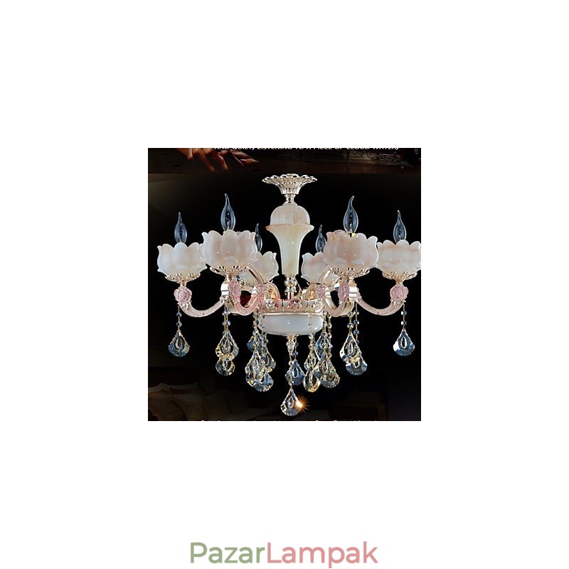 Európai stílusú cinkötvözet kristályfüggő lámpák és természetes jade