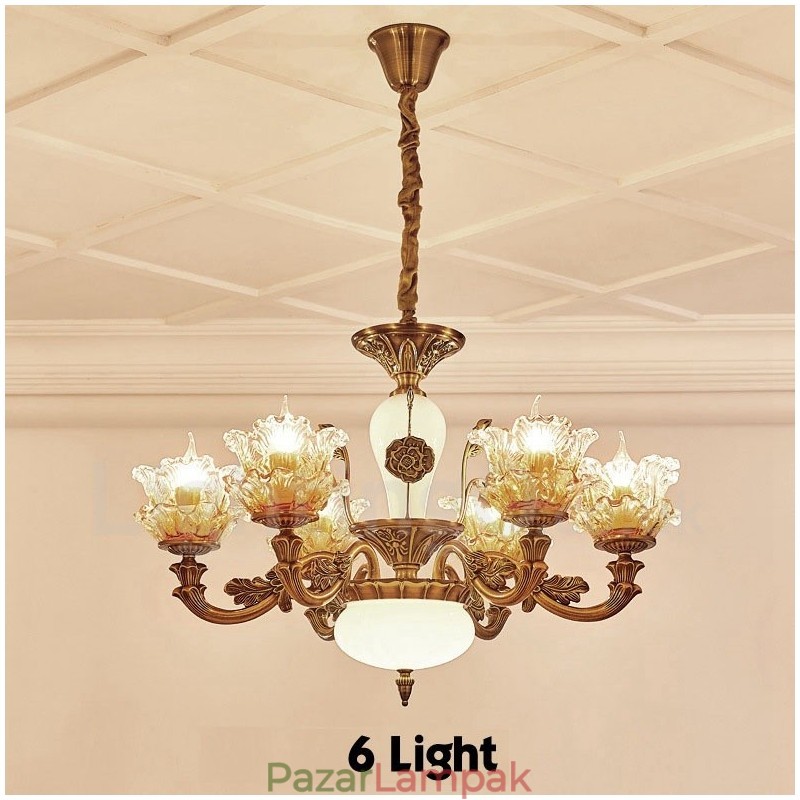 6 Light Traditional Classic integrált fém csillár