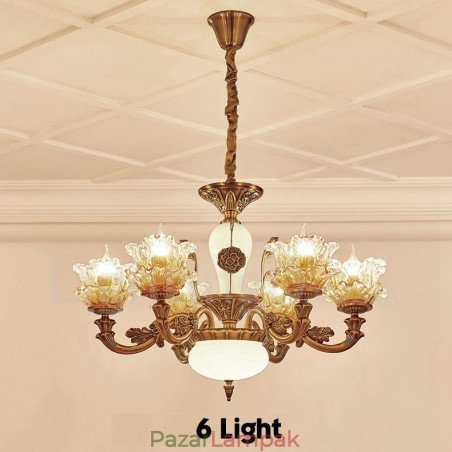 6 Light Traditional Classic integrált fém csillár