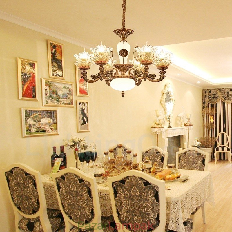 6 Light Traditional Classic integrált fém csillár