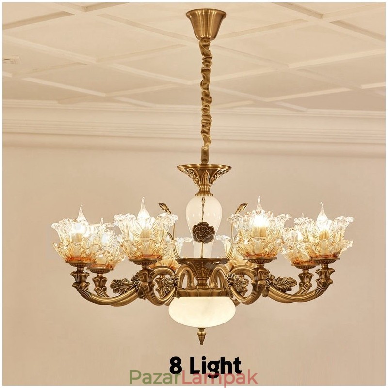 8 Light Traditional Classic integrált fém csillár