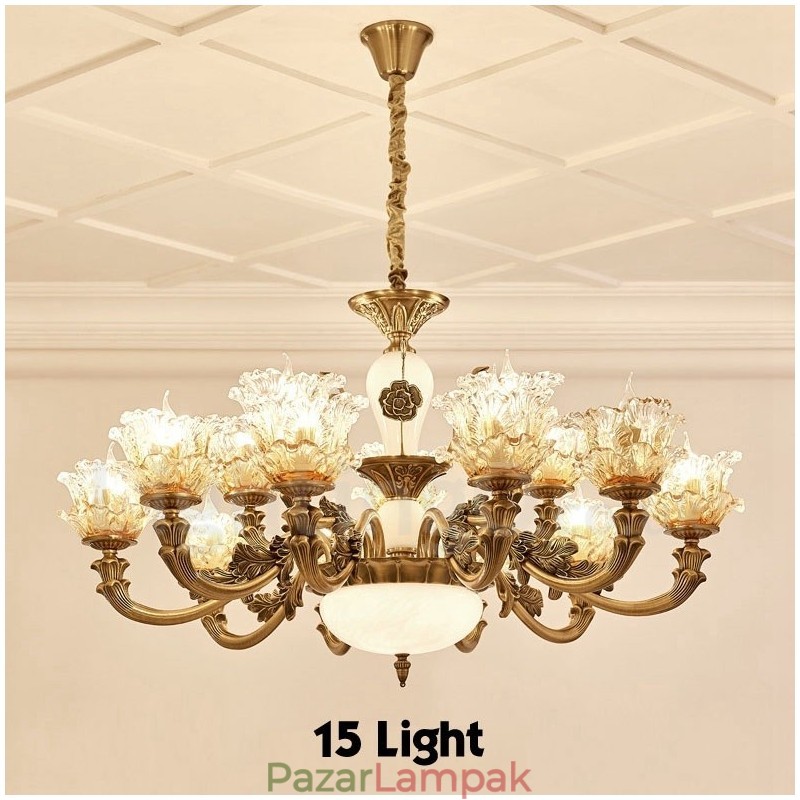 15 Light Traditional Classic integrált fém csillár