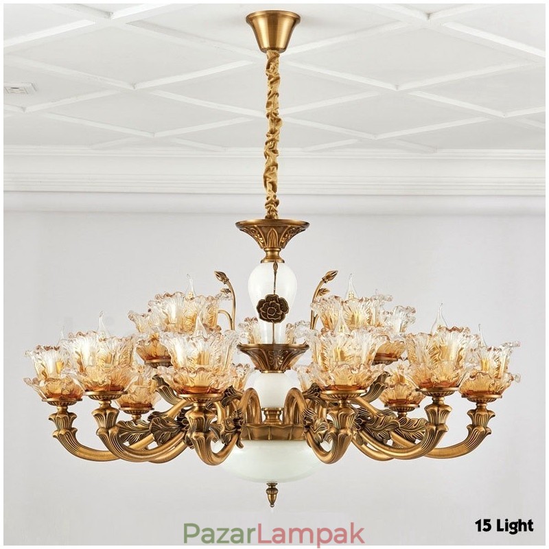 15 Light Traditional Classic integrált fém csillár