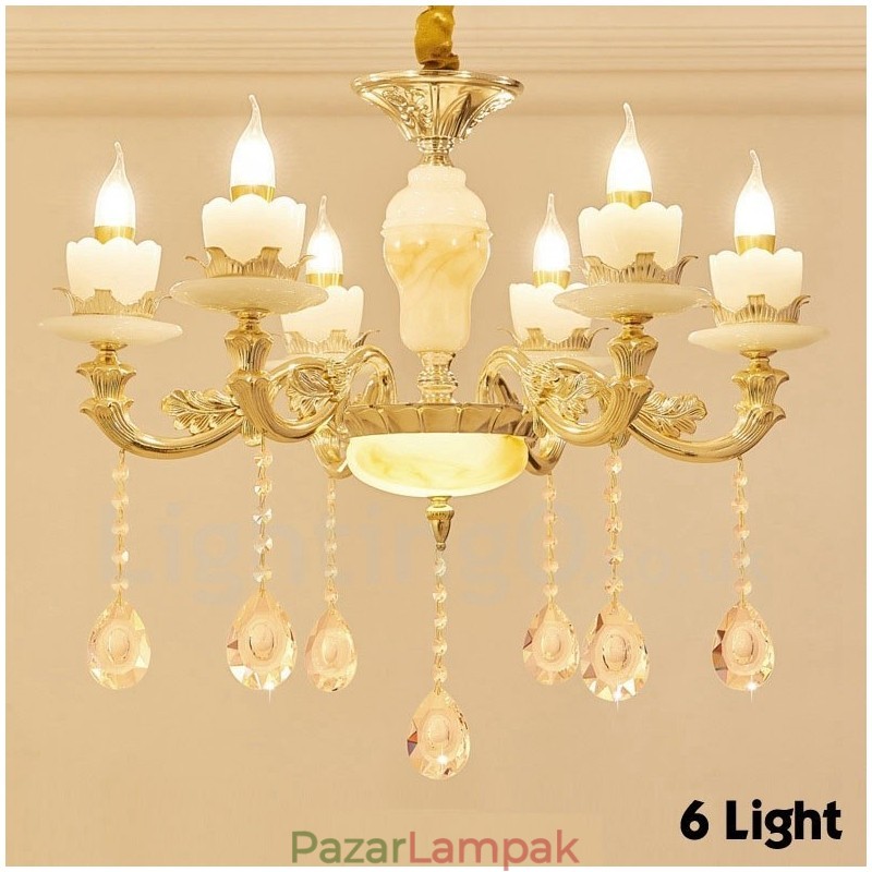 6 Light Traditional Classic integrált fém csillár