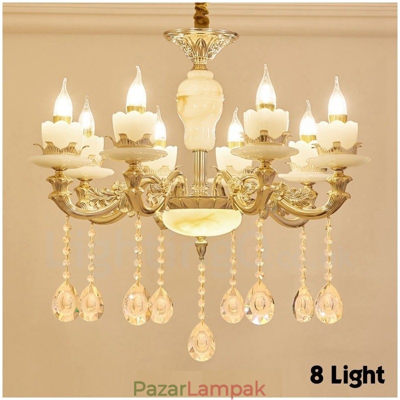 8 Light Traditional Classic integrált fém csillár