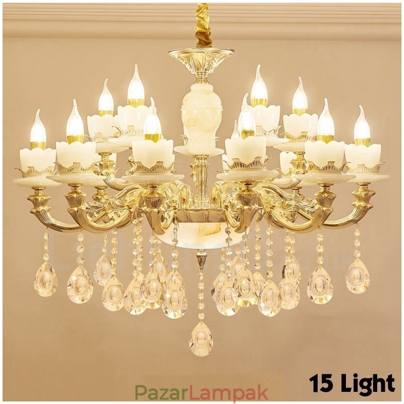 15 Light Traditional Classic integrált fém csillár