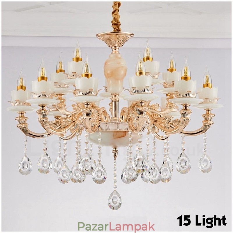 15 Light Traditional Classic integrált fém csillár