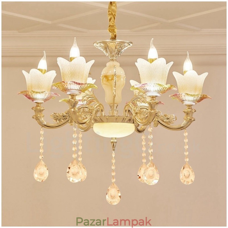 6 Light Traditional Classic integrált fém csillár