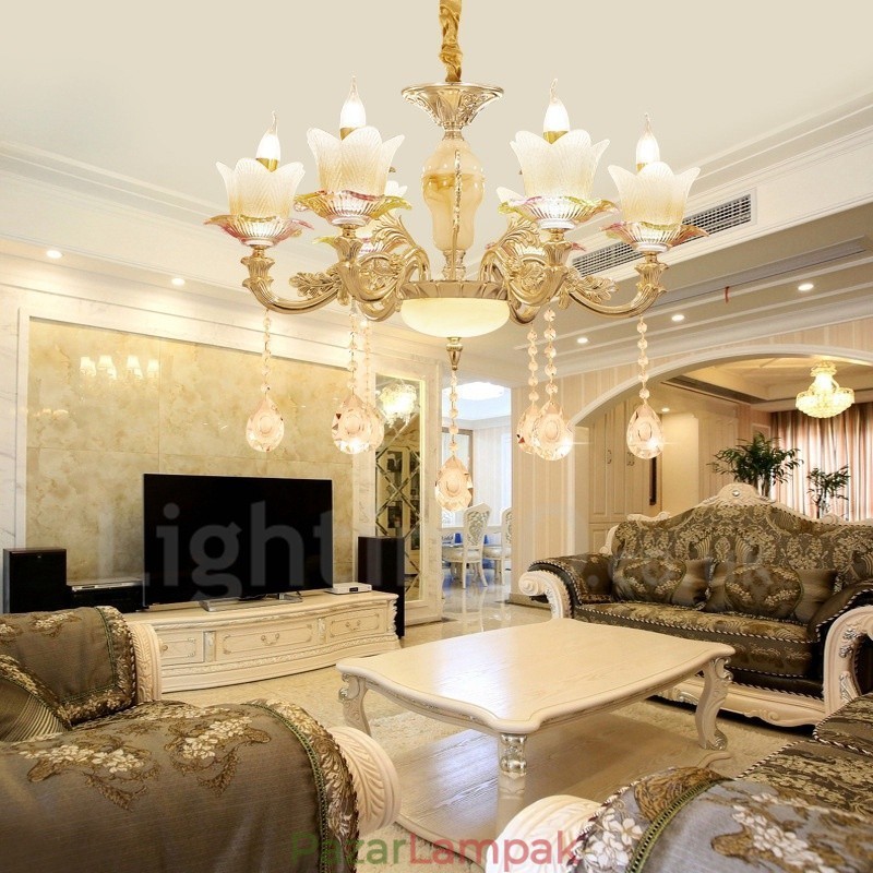 6 Light Traditional Classic integrált fém csillár