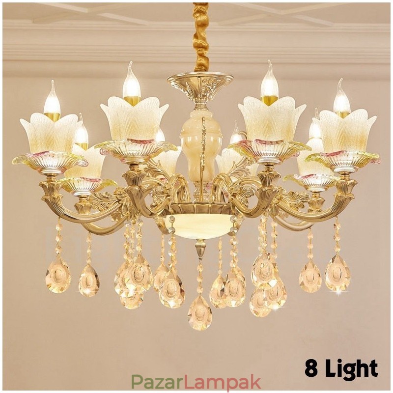 8 Light Traditional Classic integrált fém csillár