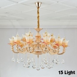 15 Light Traditional Classic integrált fém csillár