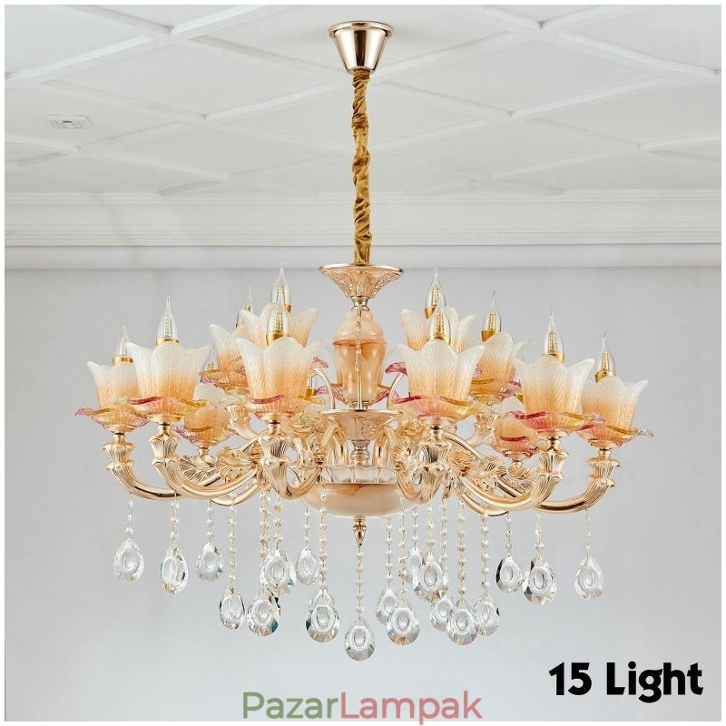 15 Light Traditional Classic integrált fém csillár