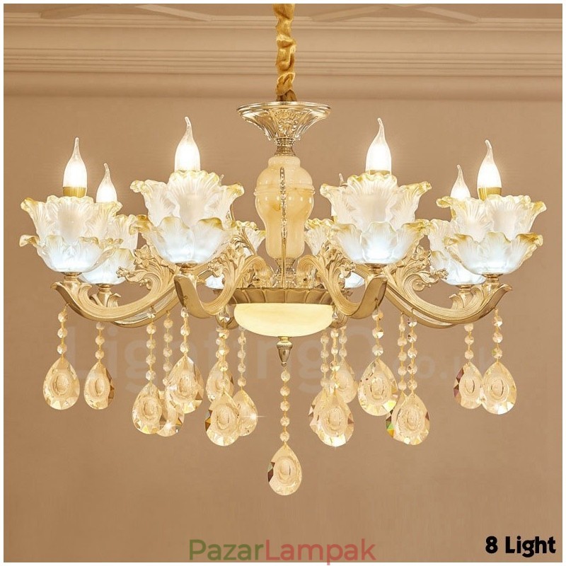 8 Light Traditional Classic integrált fém csillár