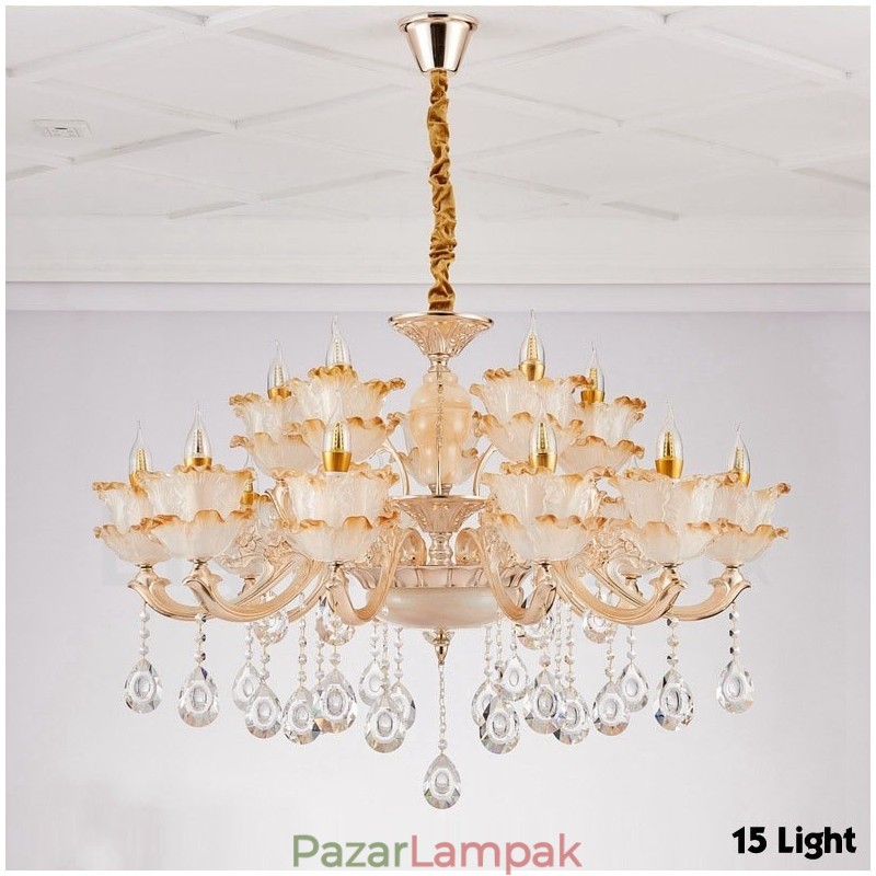 15 Light Traditional Classic integrált fém csillár