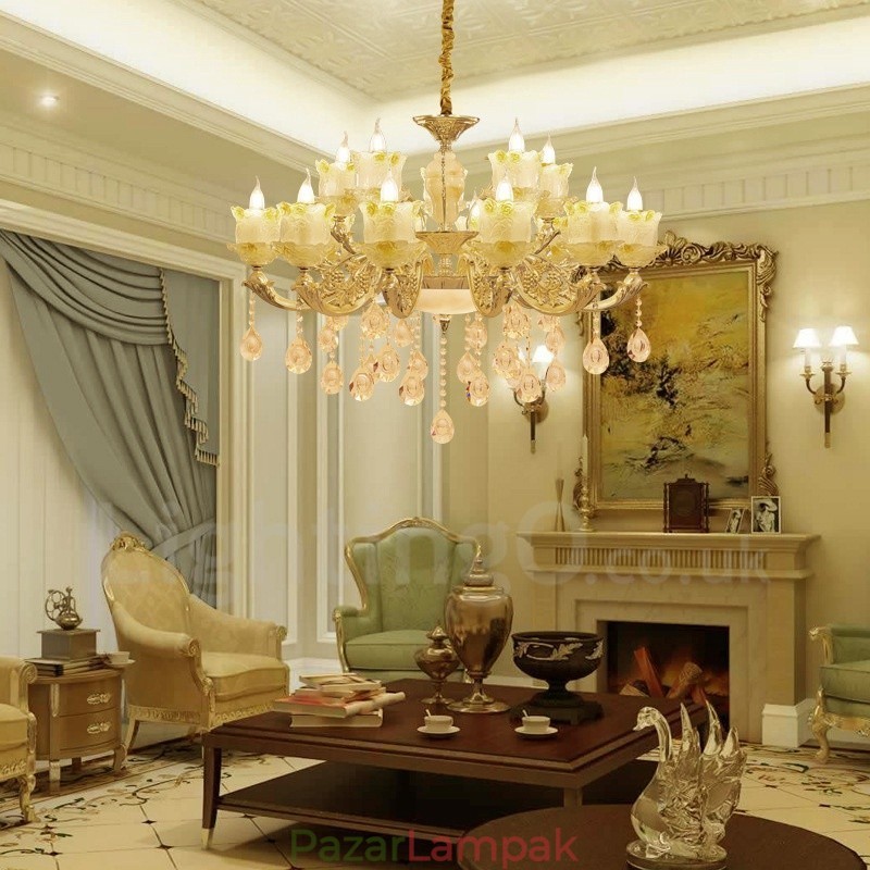 15 Light Traditional Classic integrált fém csillár