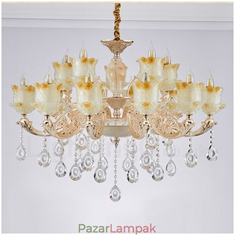 15 Light Traditional Classic integrált fém csillár