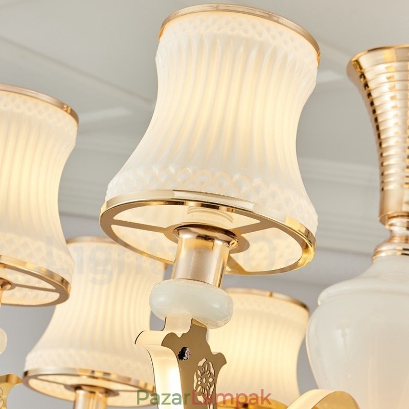 6 Light Traditional Classic integrált fém luxus gyertyacsillár