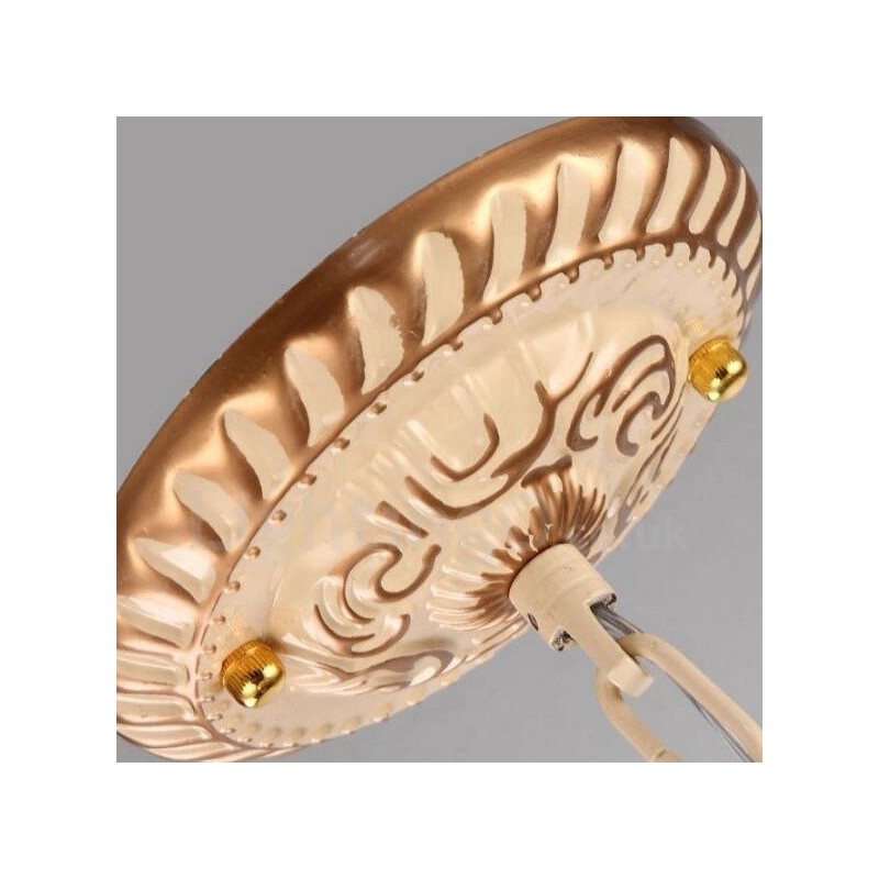 11 Könnyű mediterrán stílusú integrált fémcsillár üvegernyővel