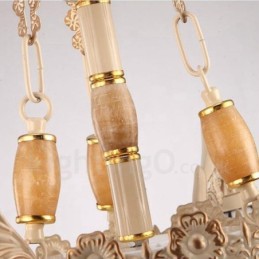 11 Könnyű mediterrán stílusú integrált fémcsillár üvegernyővel