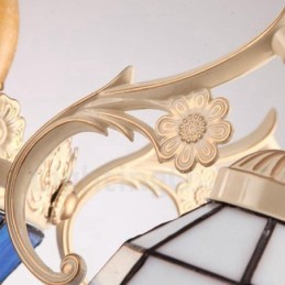 11 Könnyű mediterrán stílusú integrált fémcsillár üvegernyővel