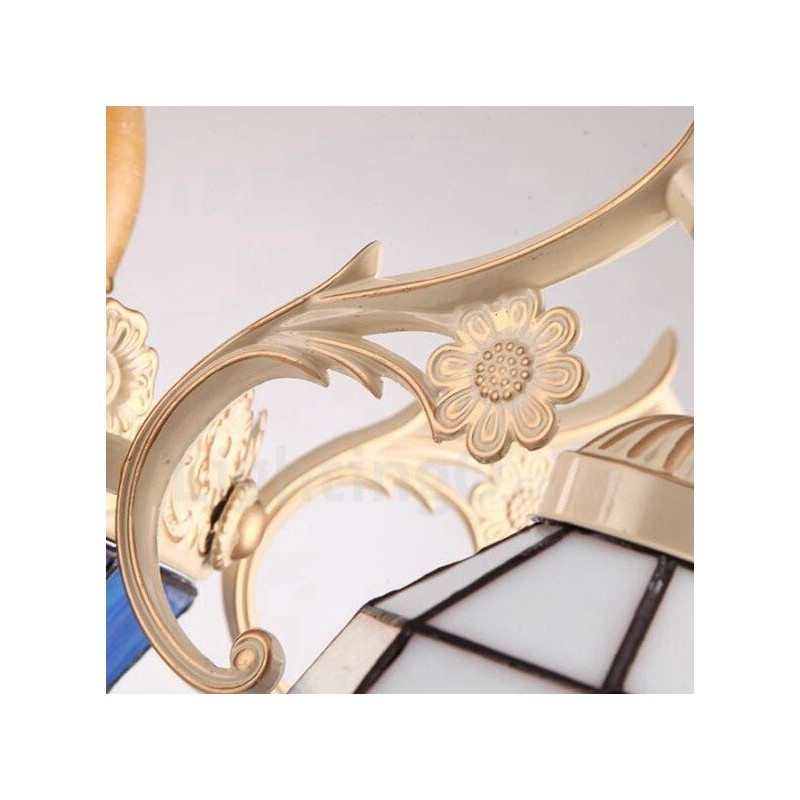 11 Könnyű mediterrán stílusú integrált fémcsillár üvegernyővel